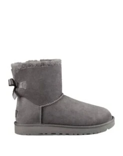 UGG UGG Damen Stiefeletten MINI BAILEY BOW II Veloursleder | Stiefel Grau Damen