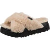 Ugg W Fuzz Sugar Cross Slide Pantoletten - Creme 1 Ugg W Fuzz Sugar Cross Slide Pantoletten - Creme -Ugg 20751258 01