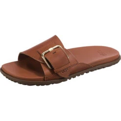 Ugg Solivan Buckle Slide Pantoletten - Cognac