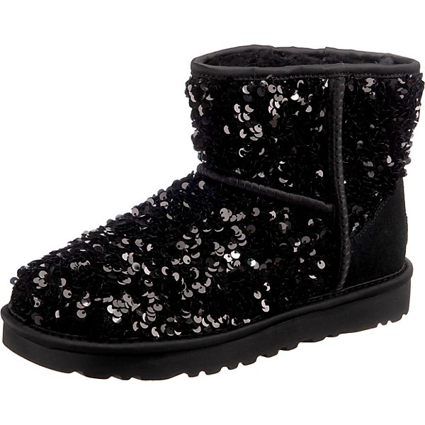 Ugg W Classic Mini Chunky Sequin Winterstiefeletten - Schwarz 3 Ugg W Classic Mini Chunky Sequin Winterstiefeletten - Schwarz