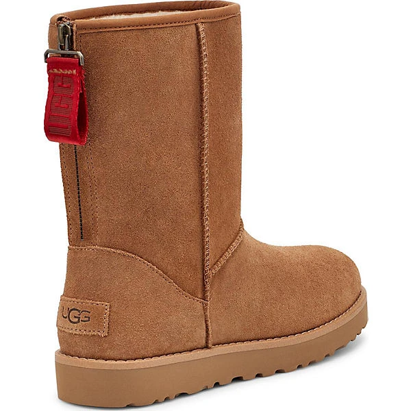 Ugg W Classic Short Logo Zip Winterstiefeletten - Braun 6 Ugg W Classic Short Logo Zip Winterstiefeletten - Braun – Bild 4