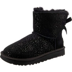 Ugg 25 Ugg W Mini Bailey Bow Metallic Spots Winterstiefeletten - Schwarz