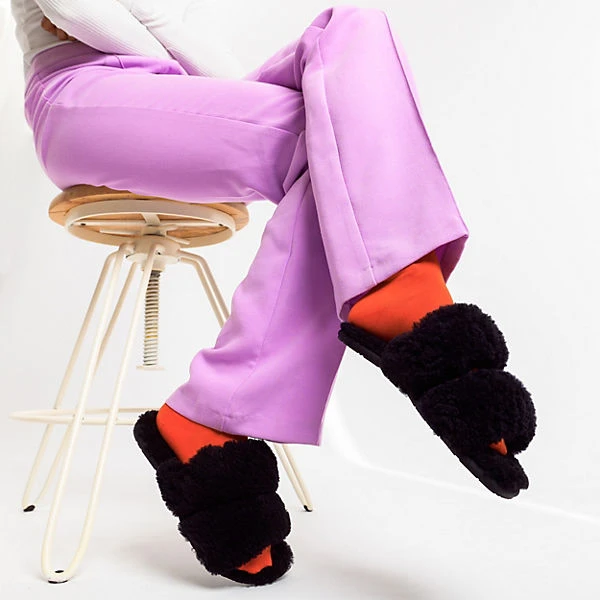 Ugg W Maxi Curly Scuffetta Pantoletten - Schwarz 4 Ugg W Maxi Curly Scuffetta Pantoletten - Schwarz – Bild 2