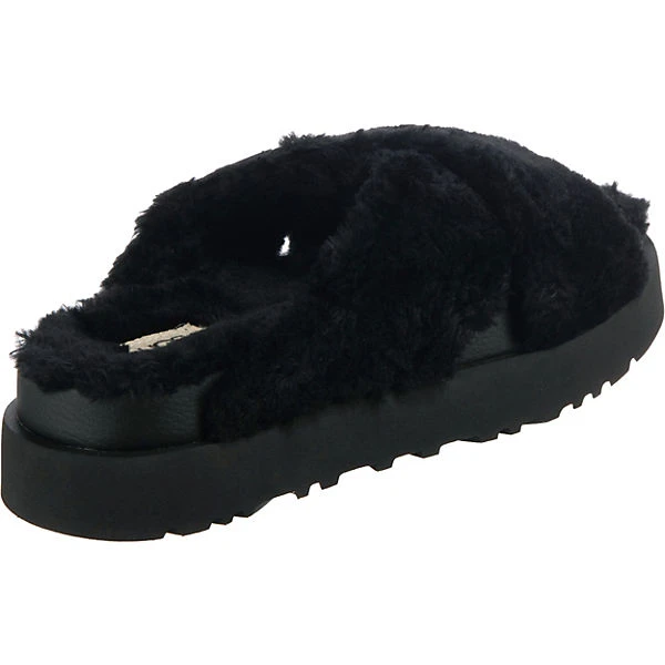 Ugg W Fuzz Sugar Cross Slide Pantoletten - Schwarz 7 Ugg W Fuzz Sugar Cross Slide Pantoletten - Schwarz – Bild 5