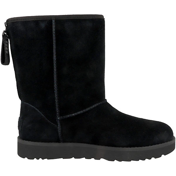 Ugg Australia Classic Short Logo Zip Boots Damen Biker Boots - Schwarz 5 Ugg Australia Classic Short Logo Zip Boots Damen Biker Boots - Schwarz – Bild 3