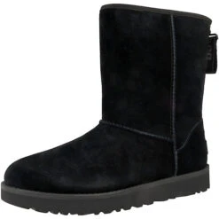 Ugg Australia Classic Short Logo Zip Boots Damen Biker Boots - Schwarz 10 Ugg Australia Classic Short Logo Zip Boots Damen Biker Boots - Schwarz -Ugg 29091975 04