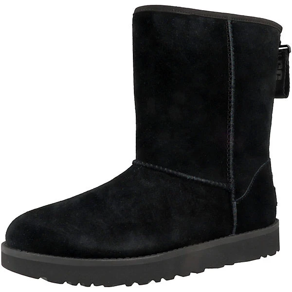 Ugg Australia Classic Short Logo Zip Boots Damen Biker Boots - Schwarz 6 Ugg Australia Classic Short Logo Zip Boots Damen Biker Boots - Schwarz – Bild 4