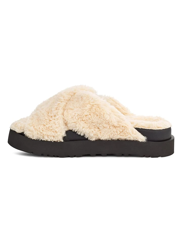 Ugg Hausschuhe "Fuzz Sugar Cross Slide" In Beige 4 Ugg Hausschuhe "Fuzz Sugar Cross Slide" In Beige – Bild 2