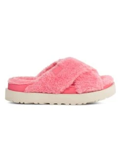Ugg Hausschuhe "Fuzz Sugar Cross Slide" In Rosa