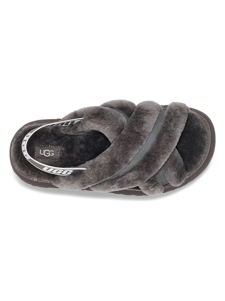 Ugg Lammfell-Hausschuhe "Disco Cross Slide" In Grau 5 Ugg Lammfell-Hausschuhe "Disco Cross Slide" In Grau – Bild 3