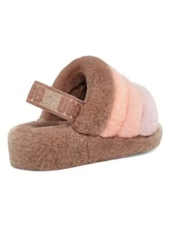 Ugg Lammfell-Hausschuhe "Fluff Yeah Slide" In Braun/ Orange -Ugg ugg lammfell hausschuhe fluff yeah slide in braun orange 2