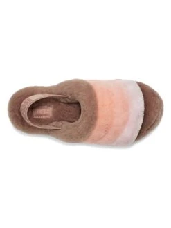 Ugg Lammfell-Hausschuhe "Fluff Yeah Slide" In Braun/ Orange -Ugg ugg lammfell hausschuhe fluff yeah slide in braun orange 3
