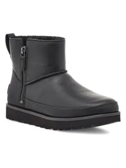 Ugg Leder-Boots "Classic Zip Mini" In Schwarz -Ugg ugg leder boots classic zip mini in schwarz 2