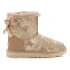 Ugg Leder-Boots "Mini Bailey Bow Gold Wash" In Beige/ Gold -Ugg ugg leder boots mini bailey bow gold wash in beige gold