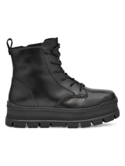 Ugg Leder-Boots "Sidnee" In Schwarz