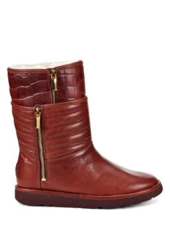Ugg Leder-Stiefel "Aviva" In Rotbraun